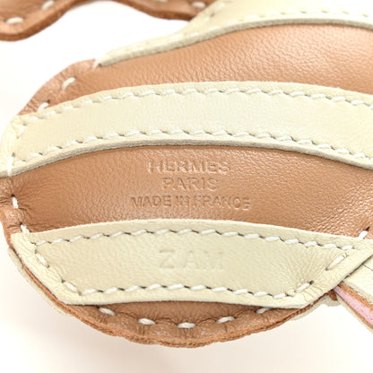 Hermes Milo Lambskin Geegee Savannah Bag Charm Craie Sesame Mauve Sylvestre 3 of 4