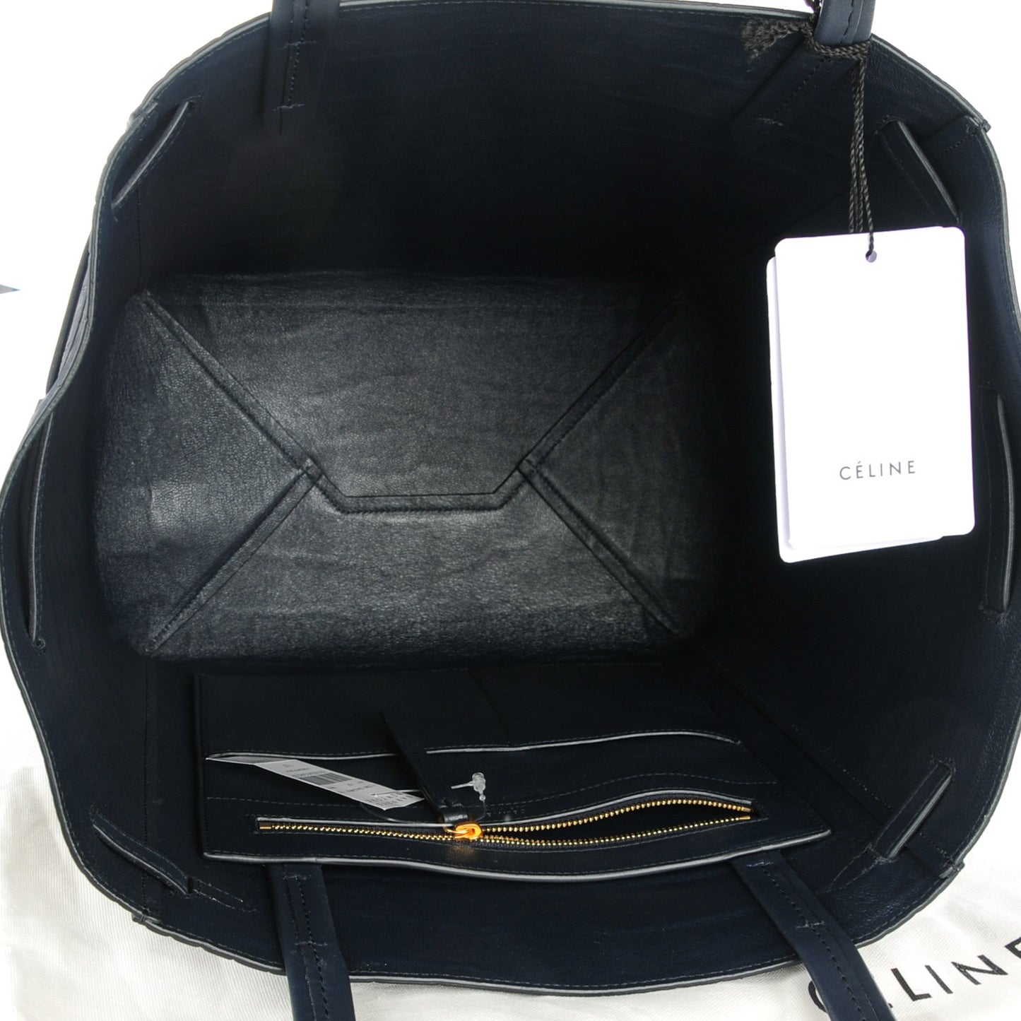 Crocodile Embossed Nubuck Small Belt Cabas Phantom Navy Blue