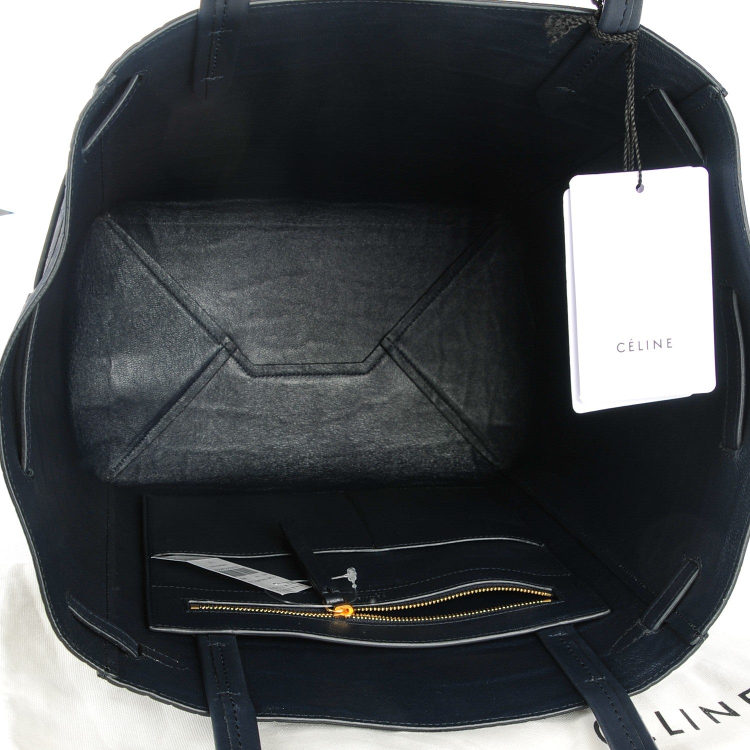Celine Crocodile Embossed Nubuck Small Belt Cabas Phantom Navy Blue 5 of 7