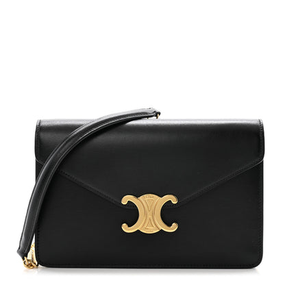 Celine Shiny Calfskin Triomphe Margo Wallet on Chain Black 1 of 11