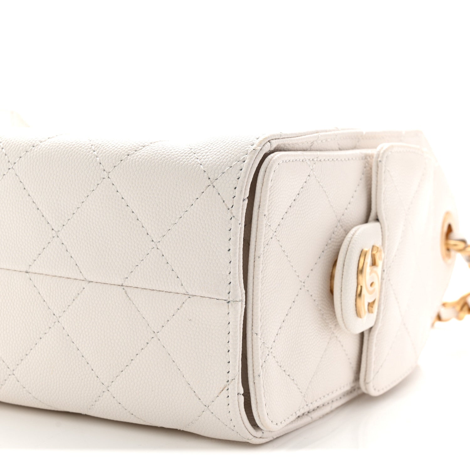Chanel Caviar Quilted Mini Chanel 25 Handbag White 10 of 10