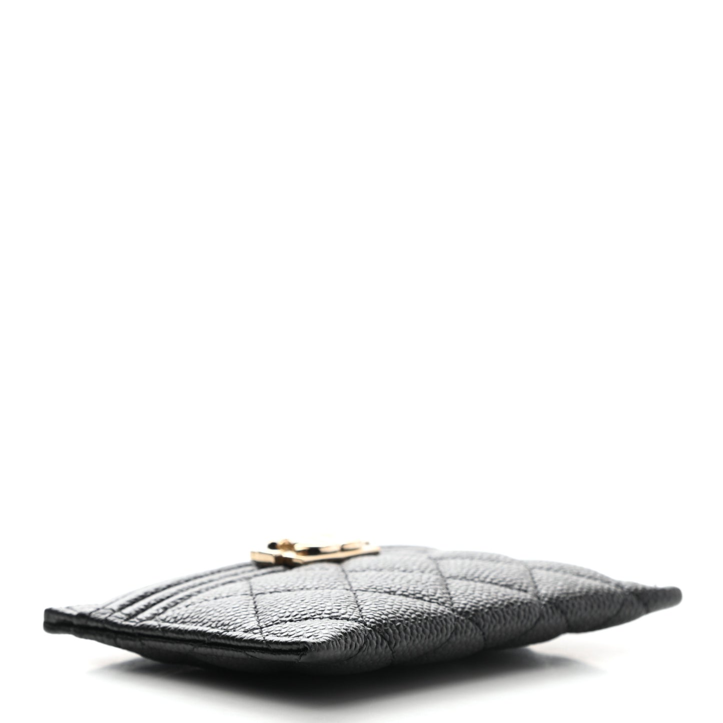 Caviar Quilted Boy Card Holder Black