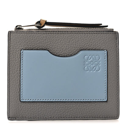 Loewe Soft Grained Calfskin Large Square Coin Cardholder Stone Blue Pearl Grey 1 of 8