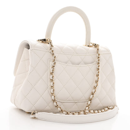 Chanel Caviar Quilted Mini Coco Handle Flap White 3 of 11