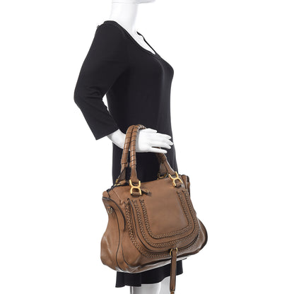 Chloe Calfskin Braided Medium Marcie Satchel Nut 2 of 19