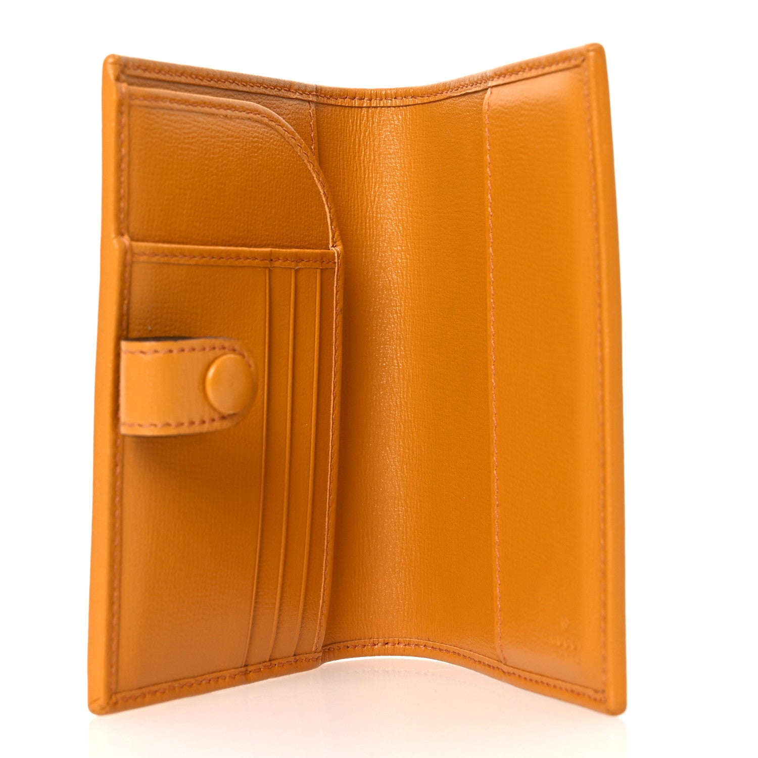 Gucci GG Supreme Monogram Textured Calfskin Retro Interlocking G Passport Case Beige Yellow 5 of 9