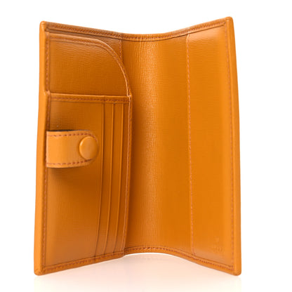 Gucci GG Supreme Monogram Textured Calfskin Retro Interlocking G Passport Case Beige Yellow 5 of 9
