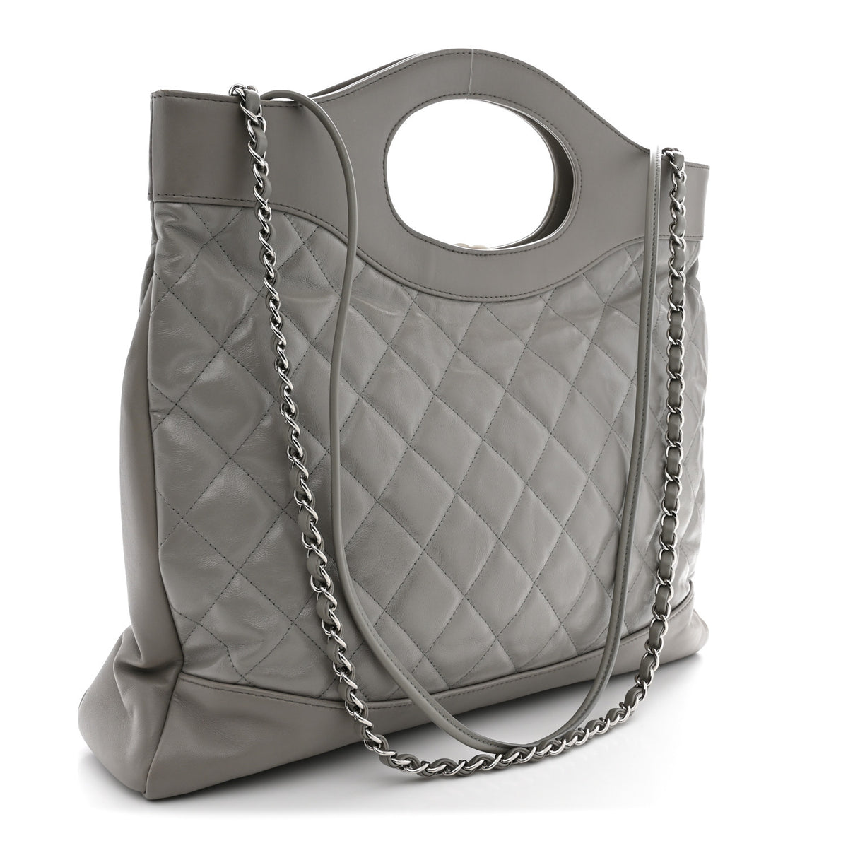 Chanel Lambskin Quilted Large 31 Shopping Bag Grey 3 of 10