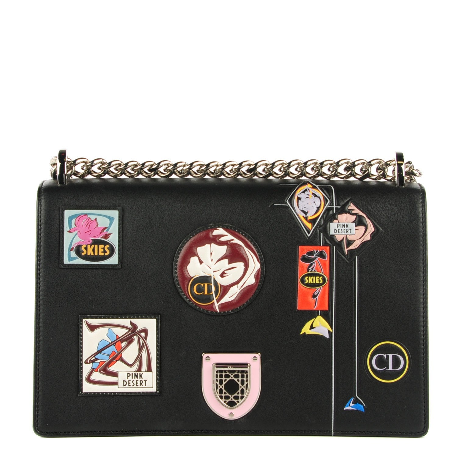 Christian Dior Calfskin Paradise Diorama Flap Bag Black 1 of 9