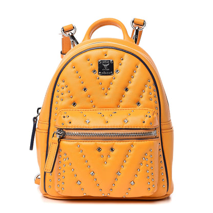 MCM Lambskin Diamond Disco Mini Stark Backpack Yellow 1 of 10