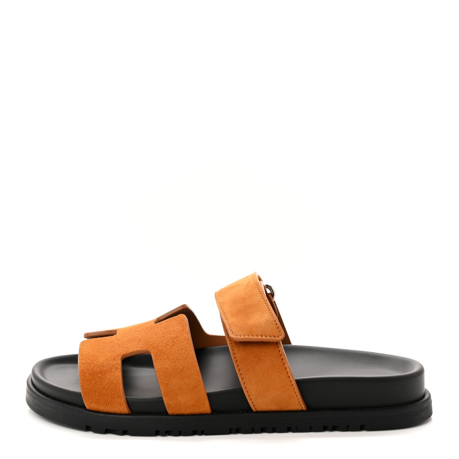 Hermes Suede Goatskin Womens Chypre Sandals 35.5 Naturel 1 of 9