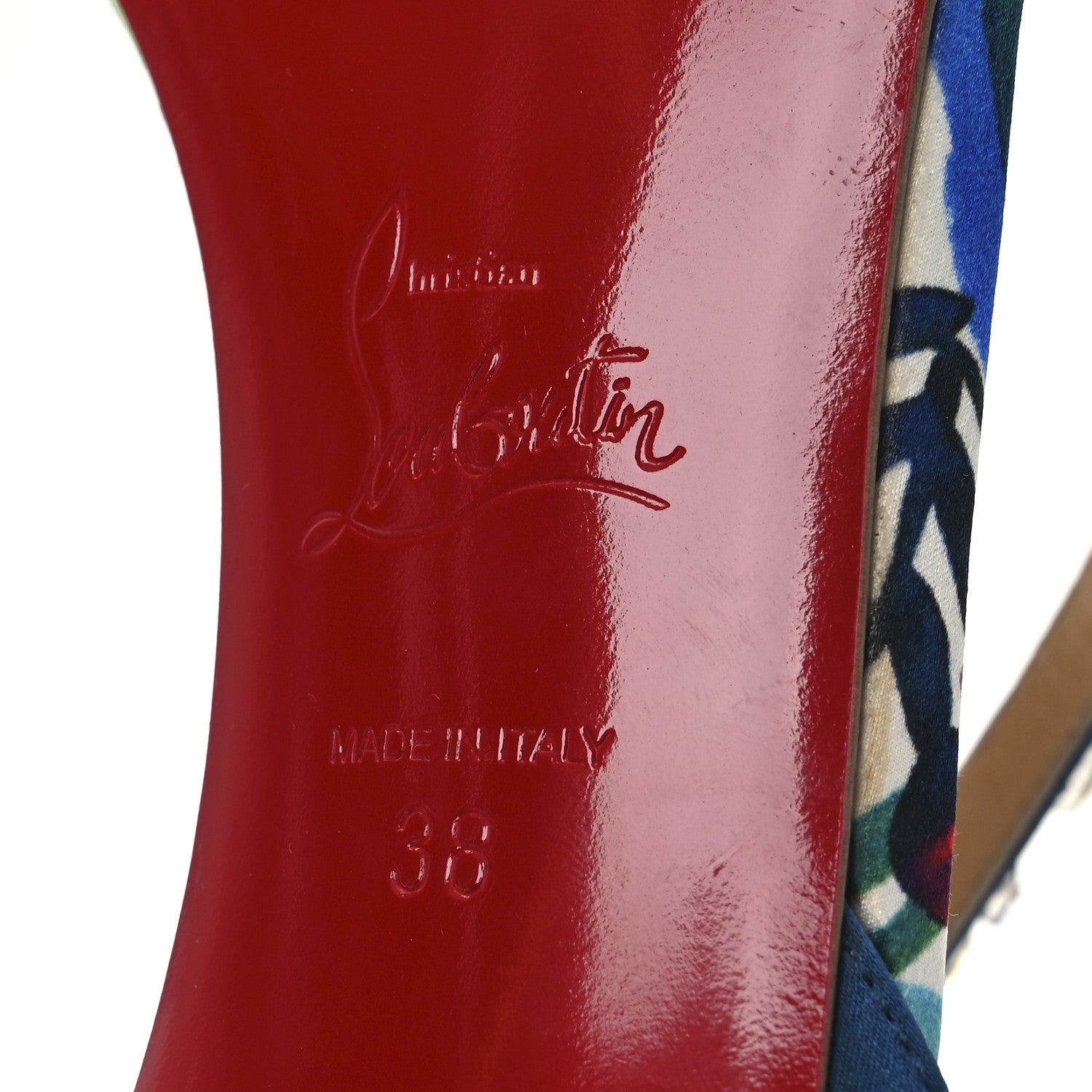 Christian Louboutin Crepe Satin Rosapetra 100 Sandals 38 Ludwig Multi 8 of 13