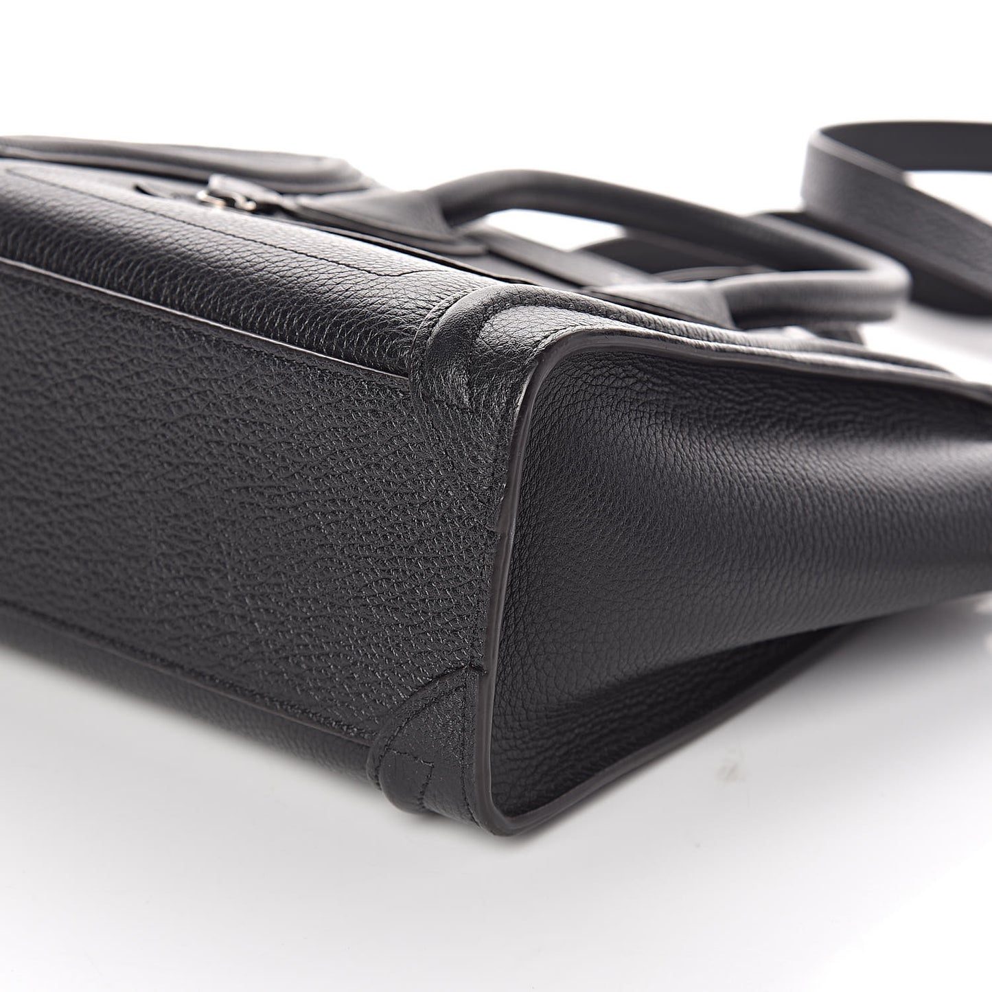 Drummed Calfskin Nano Luggage Black