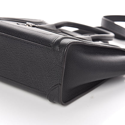 Celine Drummed Calfskin Nano Luggage Black 8 of 9