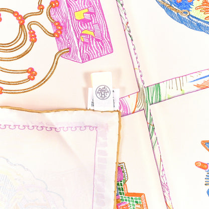Hermes Silk Chevaloscope Scarf 90 White Bleu Multicolor 6 of 6