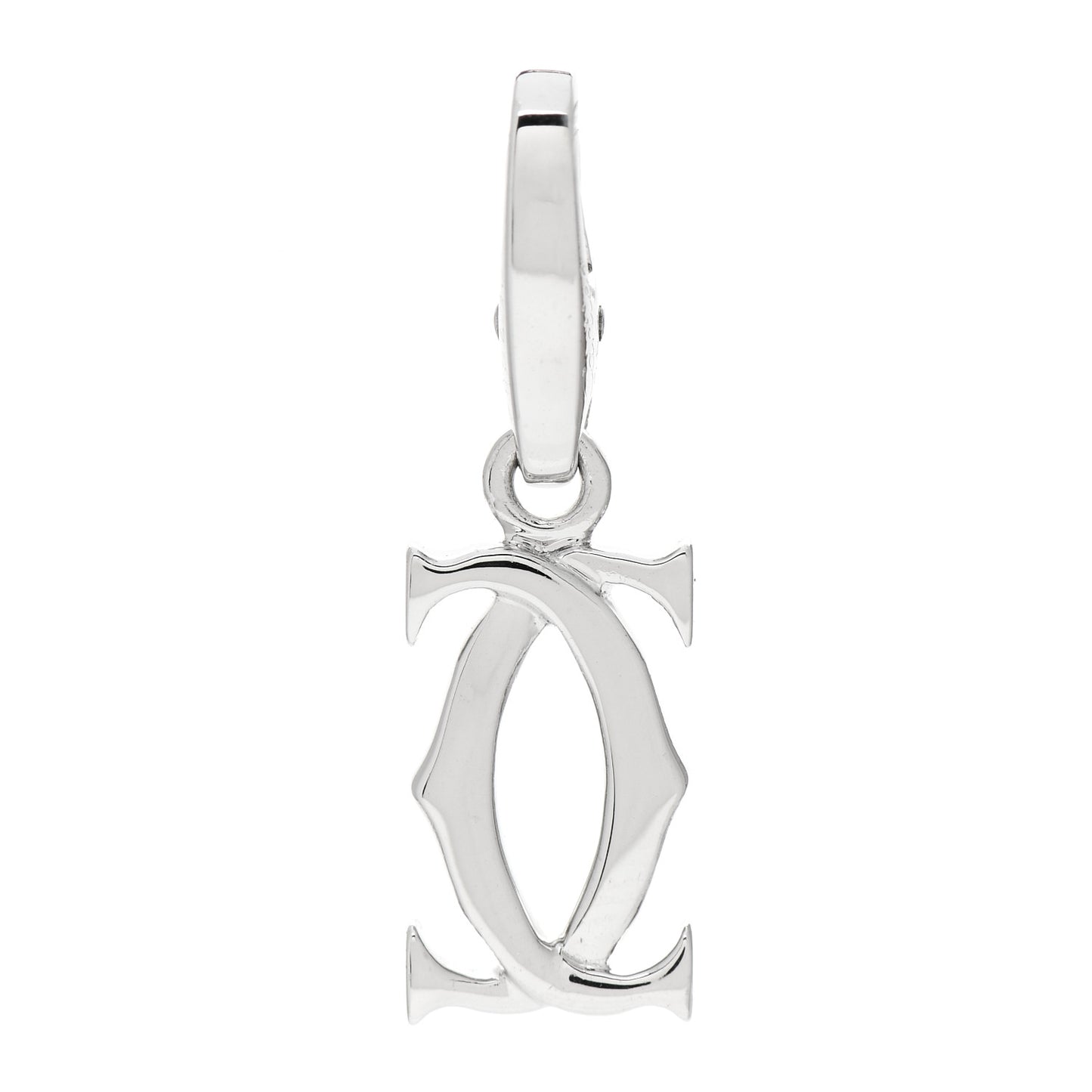 18K White Gold Logo Charm