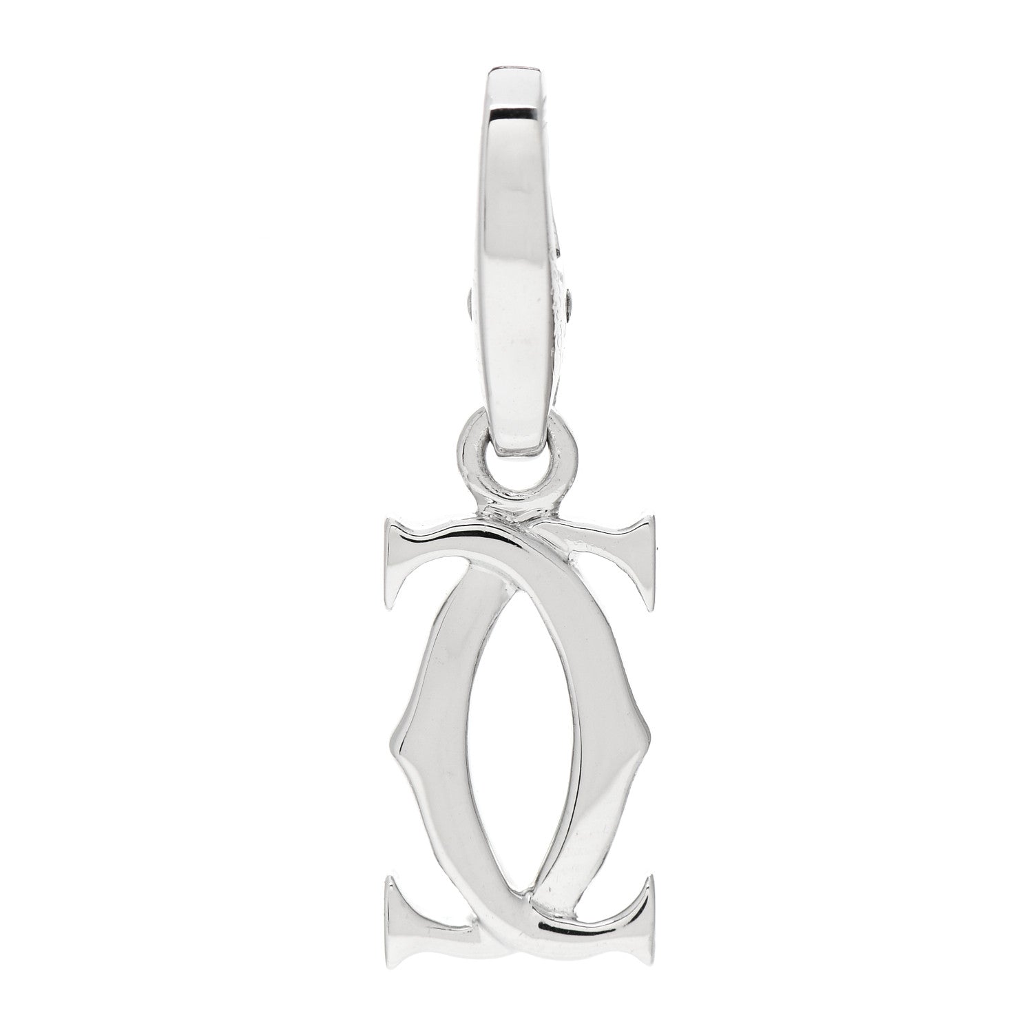 Cartier 18K White Gold Logo Charm 1 of 4