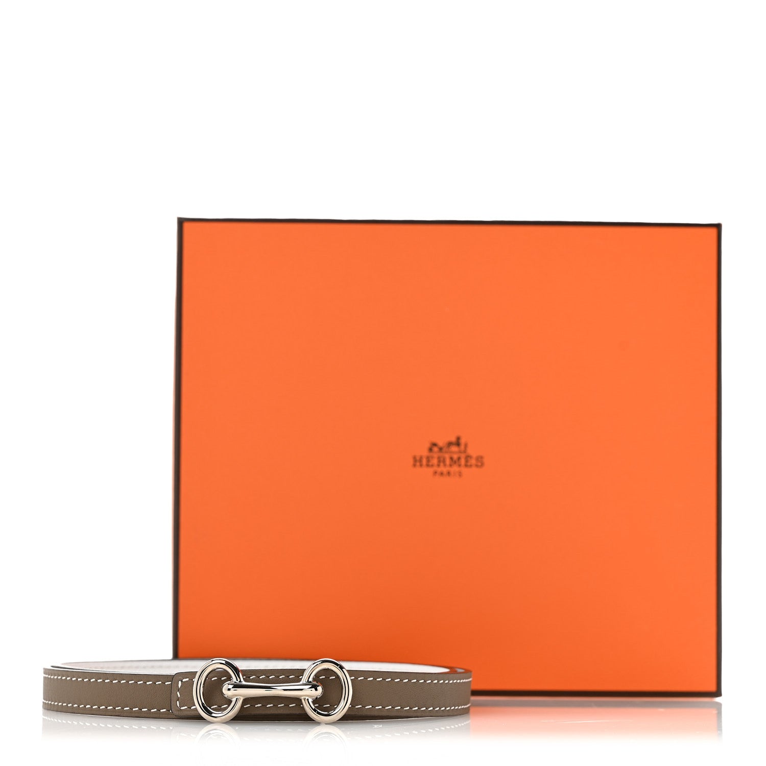Hermes Epsom Swift 13mm Heritage Belt 75 Etoupe White 1904052