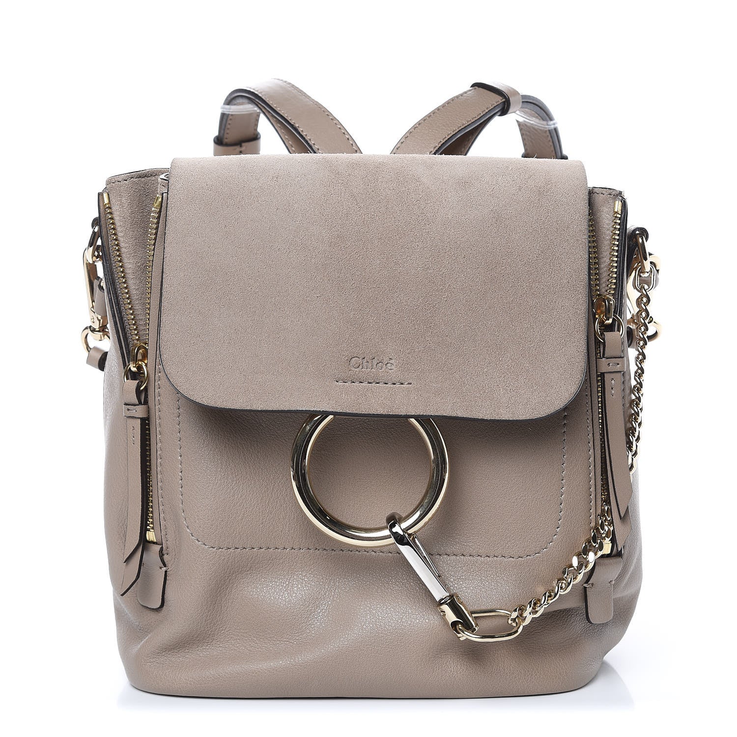 Chloe Suede Calfskin Small Faye Backpack Motty Grey 1 of 10