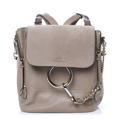 Chloe Suede Calfskin Small Faye Backpack Motty Grey 1 of 10