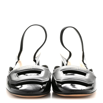 Christian Dior Patent Dior Day Slingback 35mm Pumps 35.5 Black 3 of 9