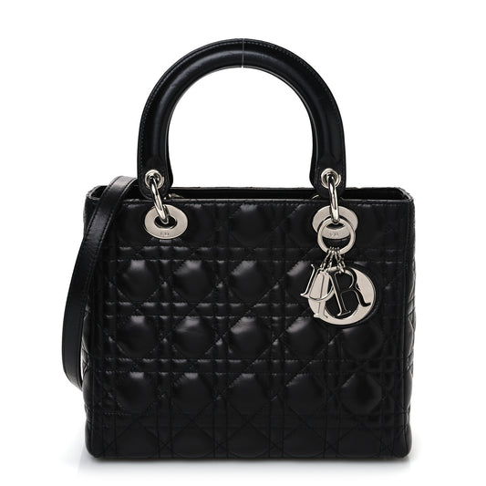 Lambskin Cannage Medium Lady Dior Black