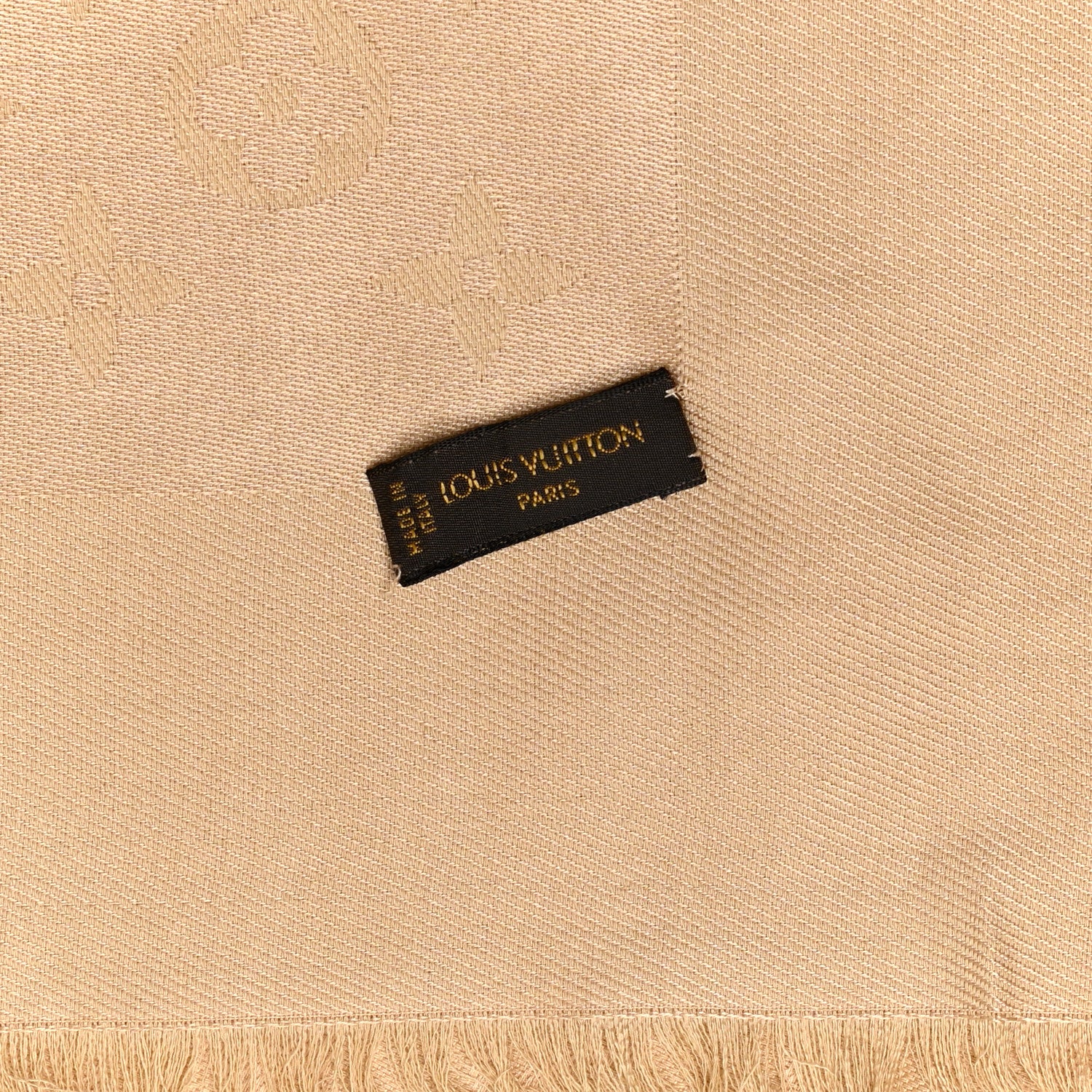 Louis Vuitton Silk Wool Monogram Shine Shawl Gold 4 of 5