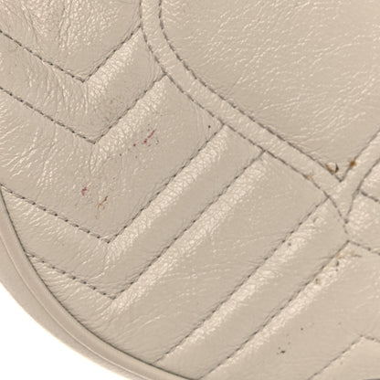 Gucci Calfskin Matelasse Mini GG Marmont Round Shoulder Bag White 13 of 21