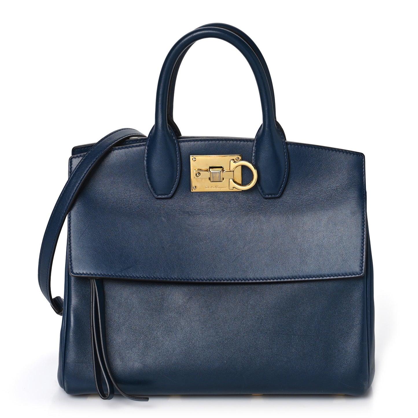 Calfskin Medium Studio Bag Navy