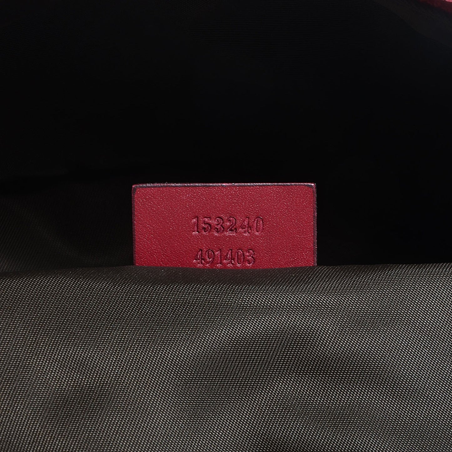 GG Monogram Web Medium Collapsable Carry On Duffle Beige Red