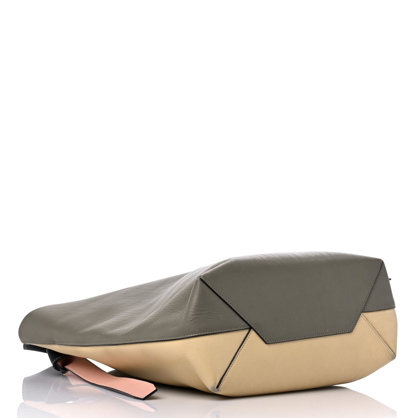 Shiny Smooth Calfskin Small Twisted Cabas Light Khaki Cream