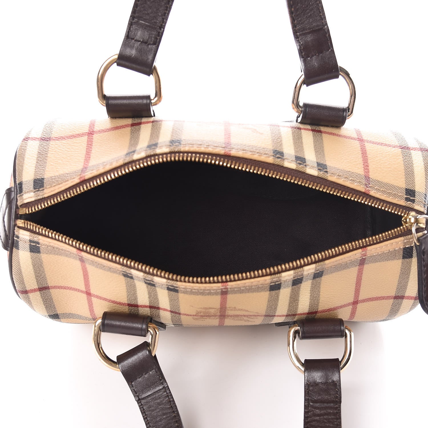 Burberry Haymarket Check Small Chester Bowling Bag Chocolate 5 of 17