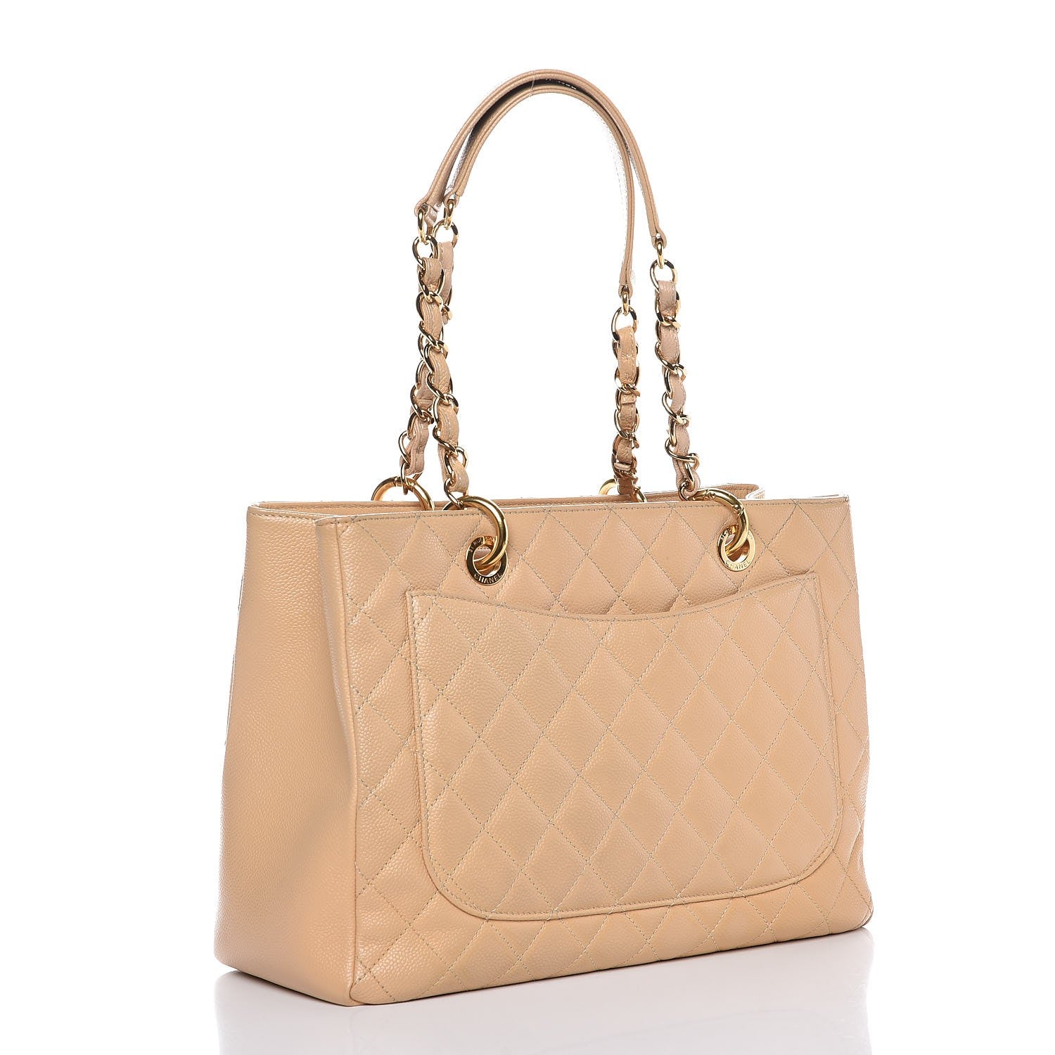 Chanel Caviar Quilted Grand Shopping Tote GST Beige Clair 3 of 10