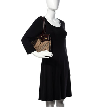 Gucci Monogram Horsebit Chain Shoulder Bag Brown 2 of 12