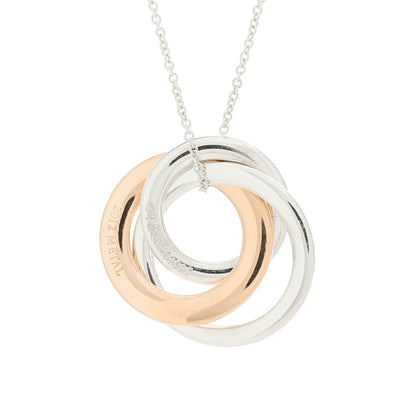 Tiffany Sterling Silver Rubedo Small Interlocking Circles Pendant Necklace 6 of 6