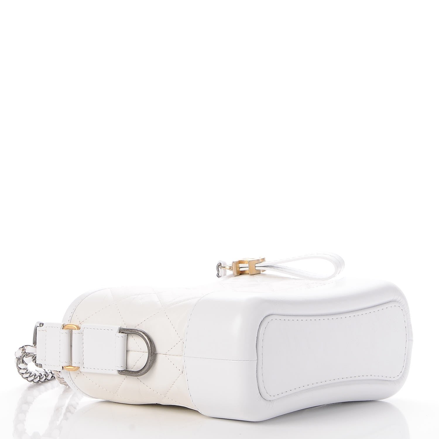 Chanel Aged Calfskin Quilted Small Gabrielle Hobo White 5 of 9