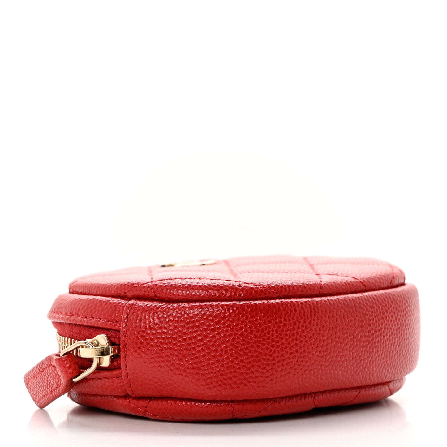Caviar Quilted Zip Around Classic Coin Purse Red