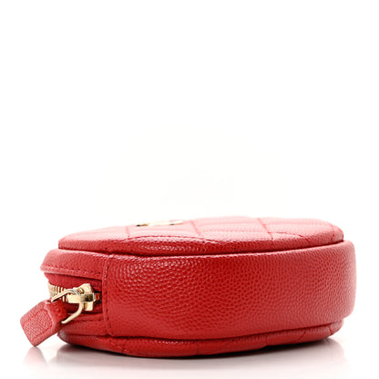 Chanel Caviar Quilted Zip Around Classic Coin Purse Red 4 of 7