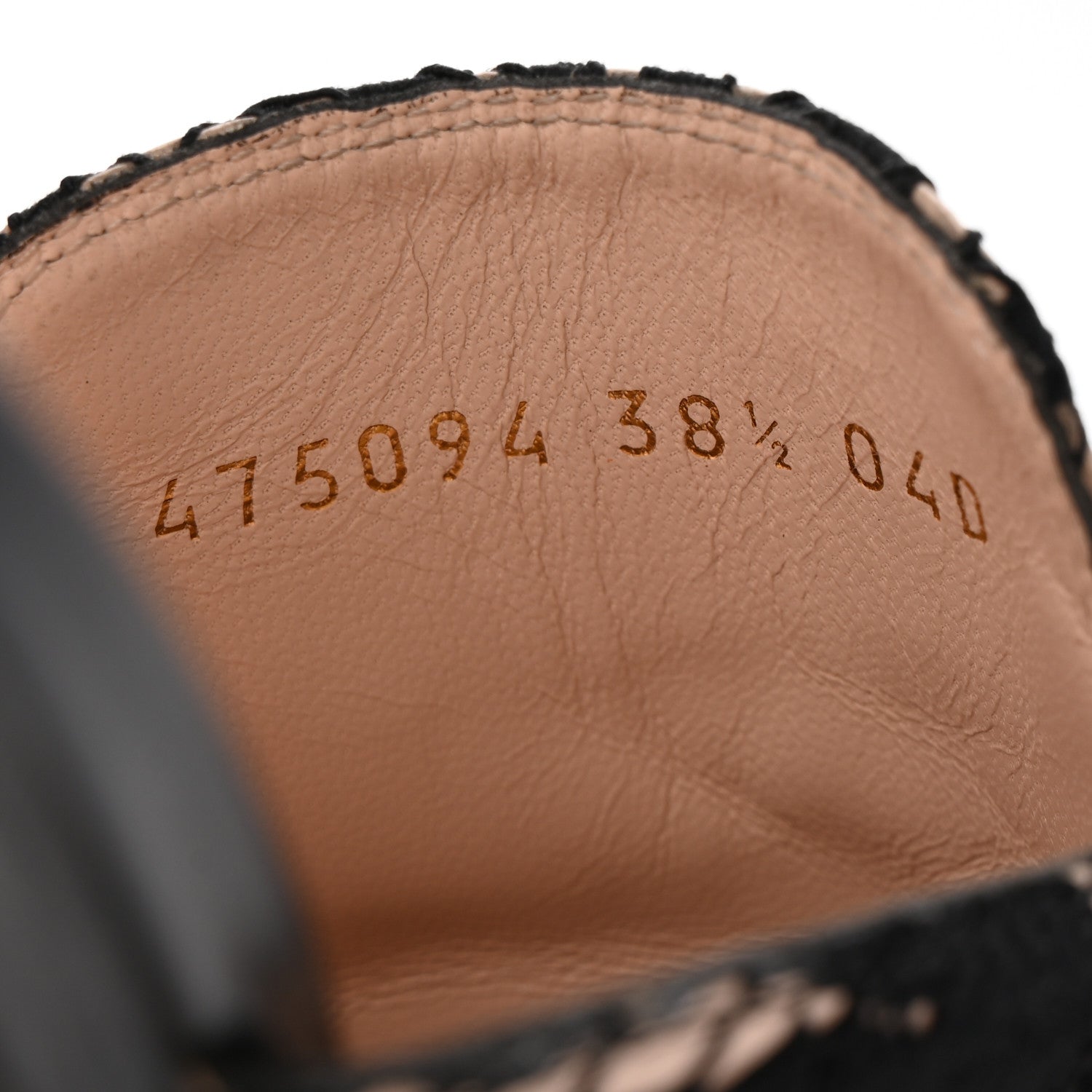 Gucci Lace Malaga Kid Womens Princetown Slippers 38.5 Black Skin Rose 8 of 12