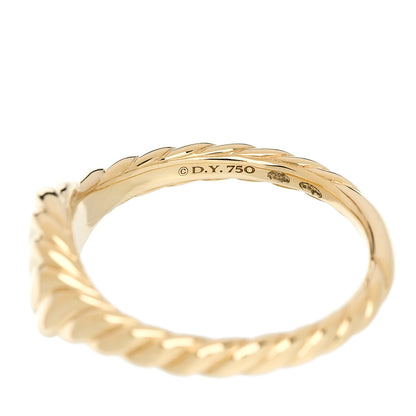 David Yurman 18K Yellow Gold 7mm Sculpted Cable Pinky Ring 49 4.75 4 of 6