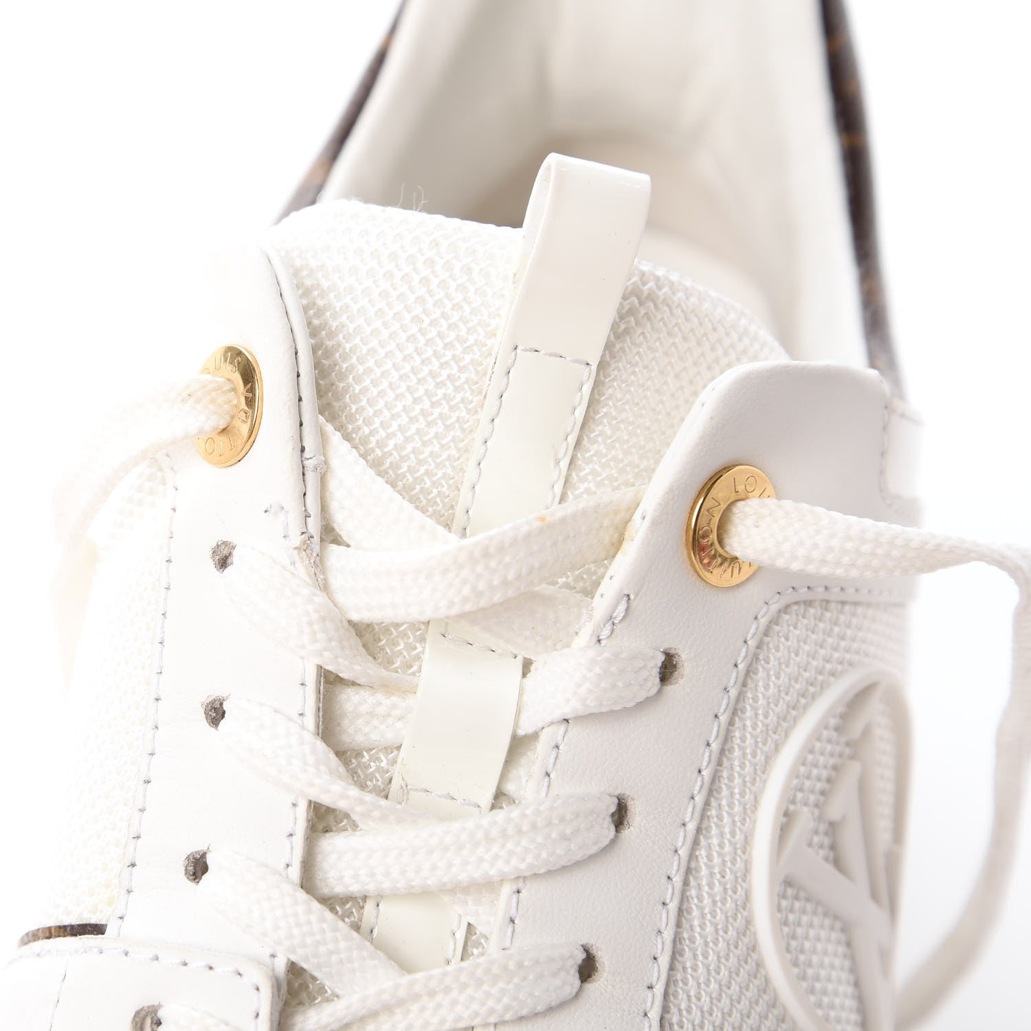 Louis Vuitton Suede Monogram Run Away Sneakers 37 White 10 of 10