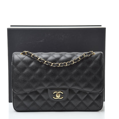 Chanel Caviar Quilted Jumbo Double Flap Black 11 of 11
