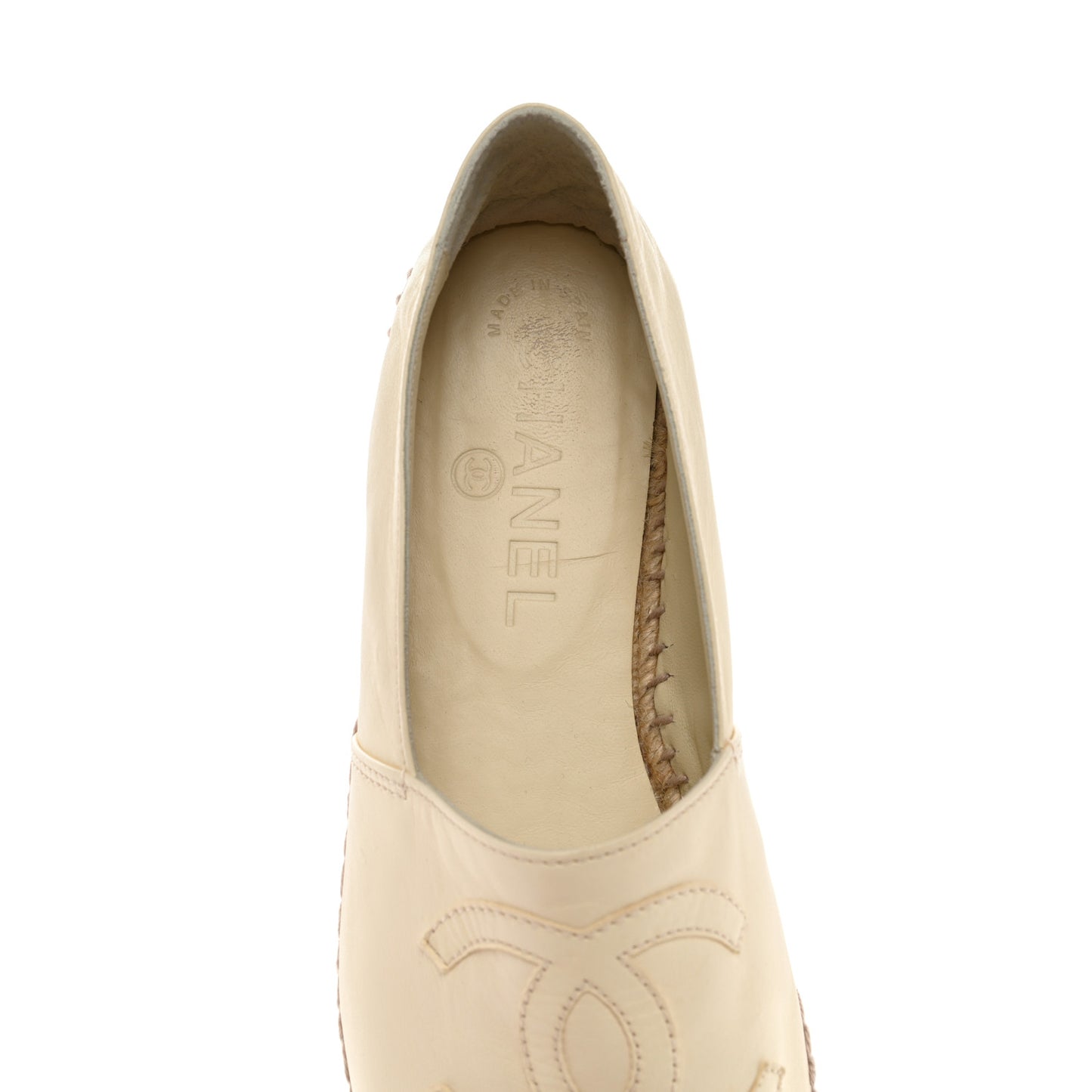 Lambskin CC Espadrilles 39 White Black