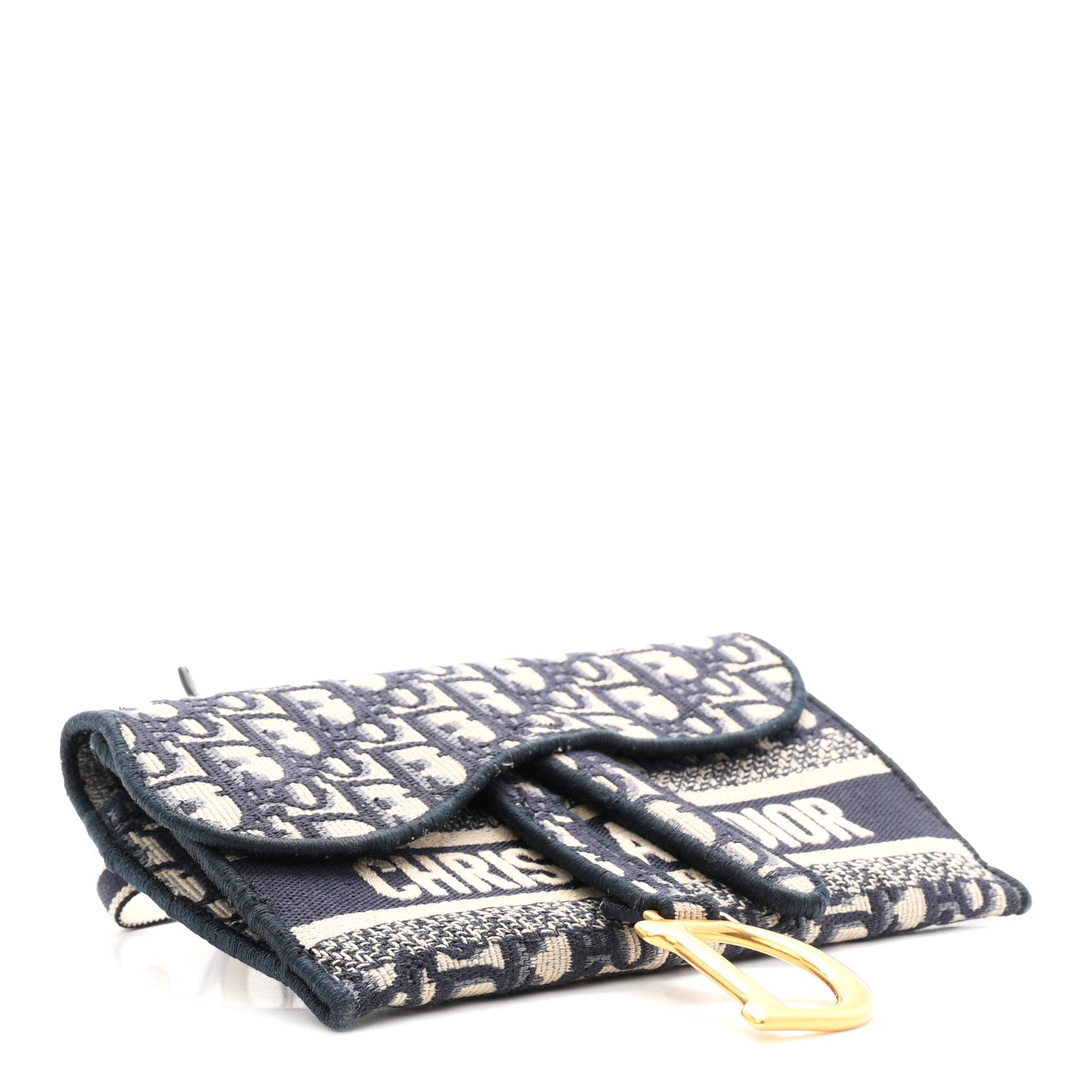 Christian Dior Oblique Slim Saddle Pouch Blue 4 of 11