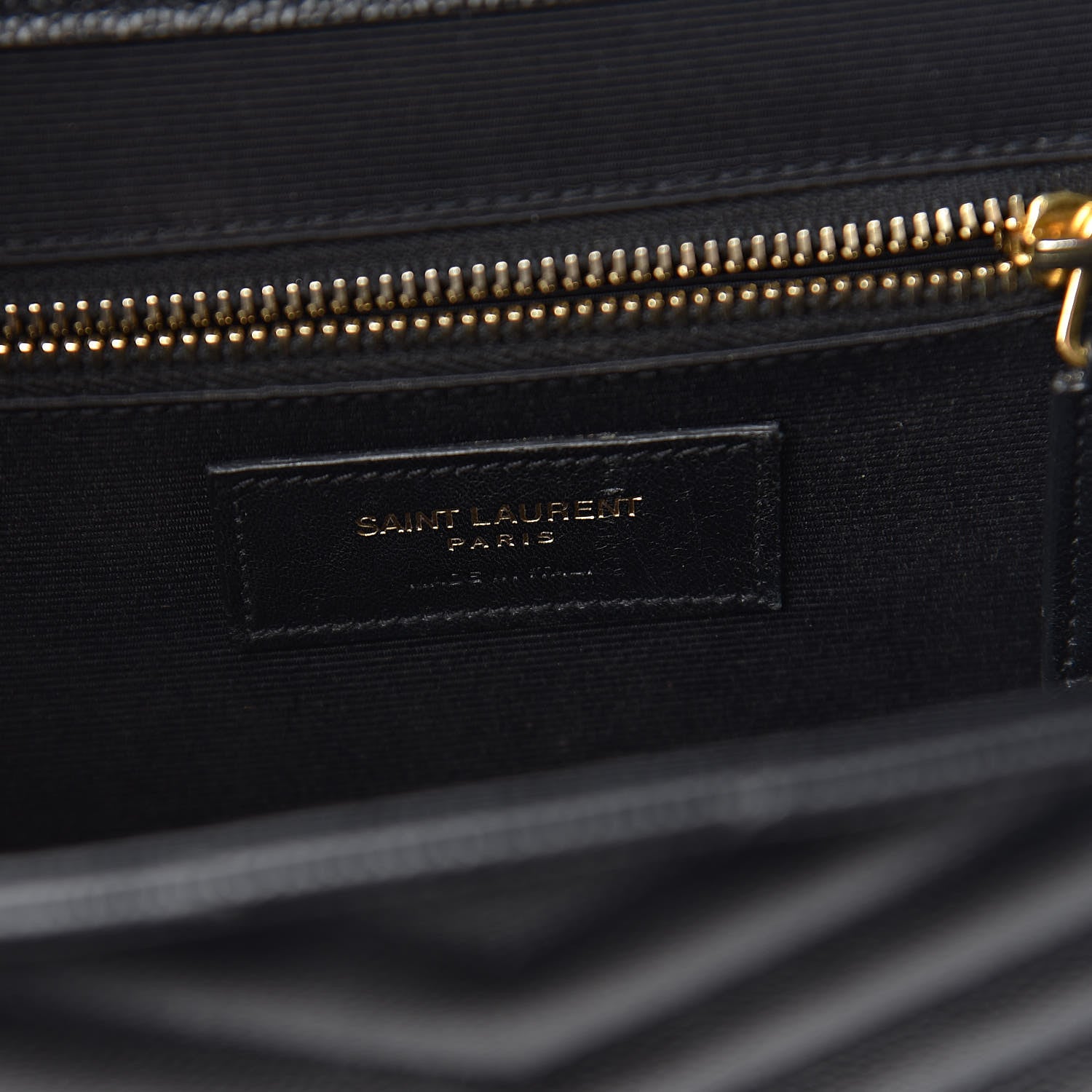 Saint Laurent Grain De Poudre Matelasse Chevron Large Monogram Satchel Black 6 of 14