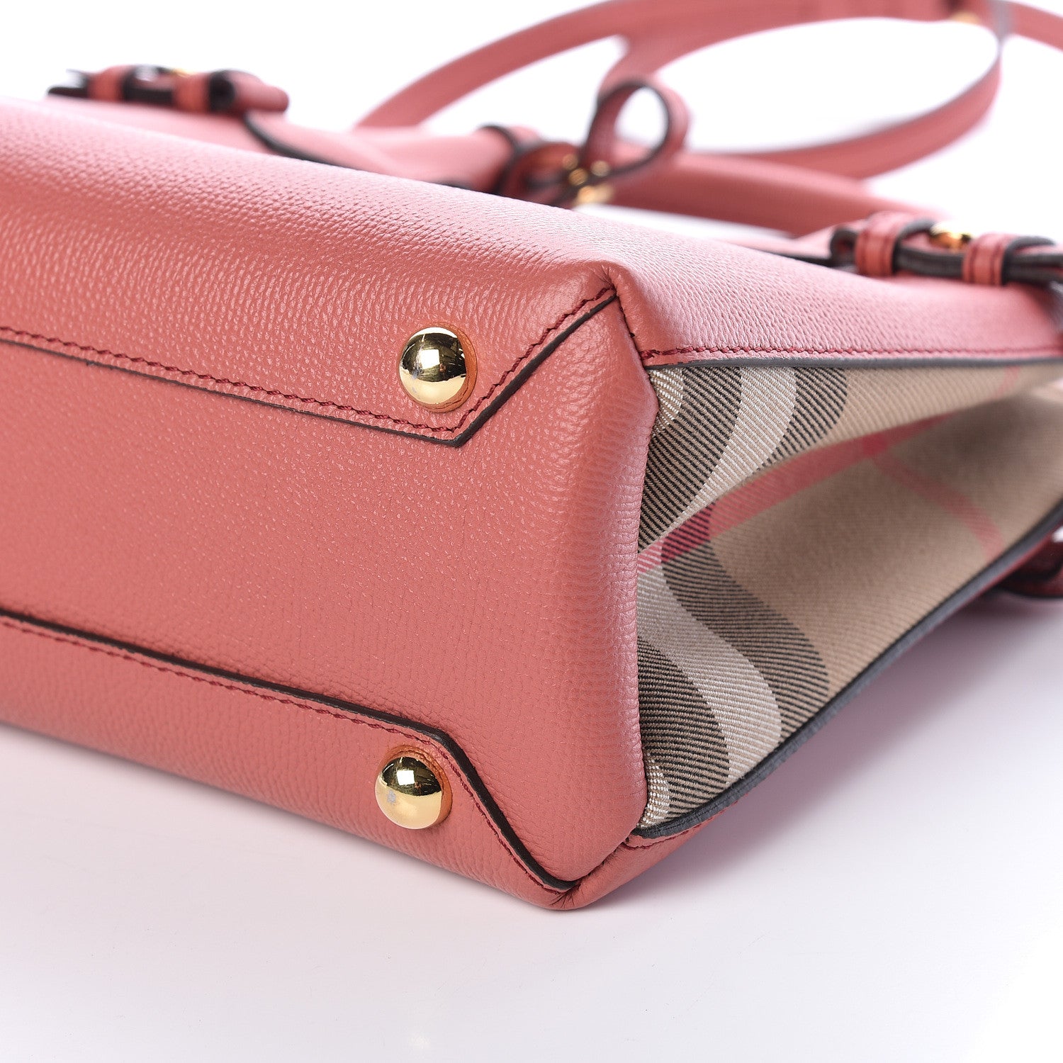 Burberry Grainy Calfskin House Check Small Banner Tote Cinnamon Red 6 of 9