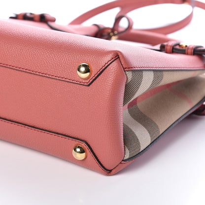 Burberry Grainy Calfskin House Check Small Banner Tote Cinnamon Red 6 of 9
