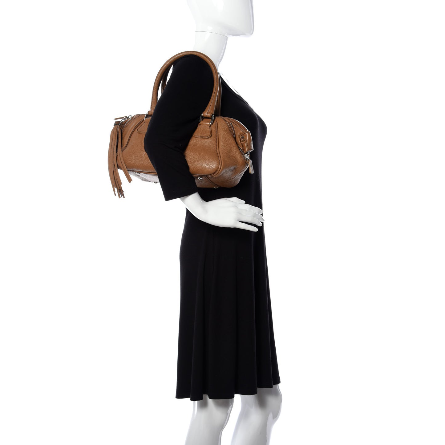 Calfskin Small Tassel Bowler Light Brown