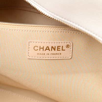 Chanel Calfskin Quilted CC Top Handle Bowling Bag White 6 of 11