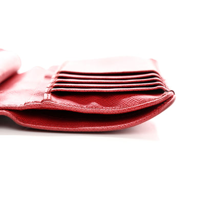 Prada Saffiano Metal Compact Wallet Fuoco 26 of 30